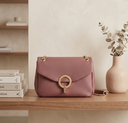 Bolso de Hombro en Piel Granulada – Rosa Empolvado