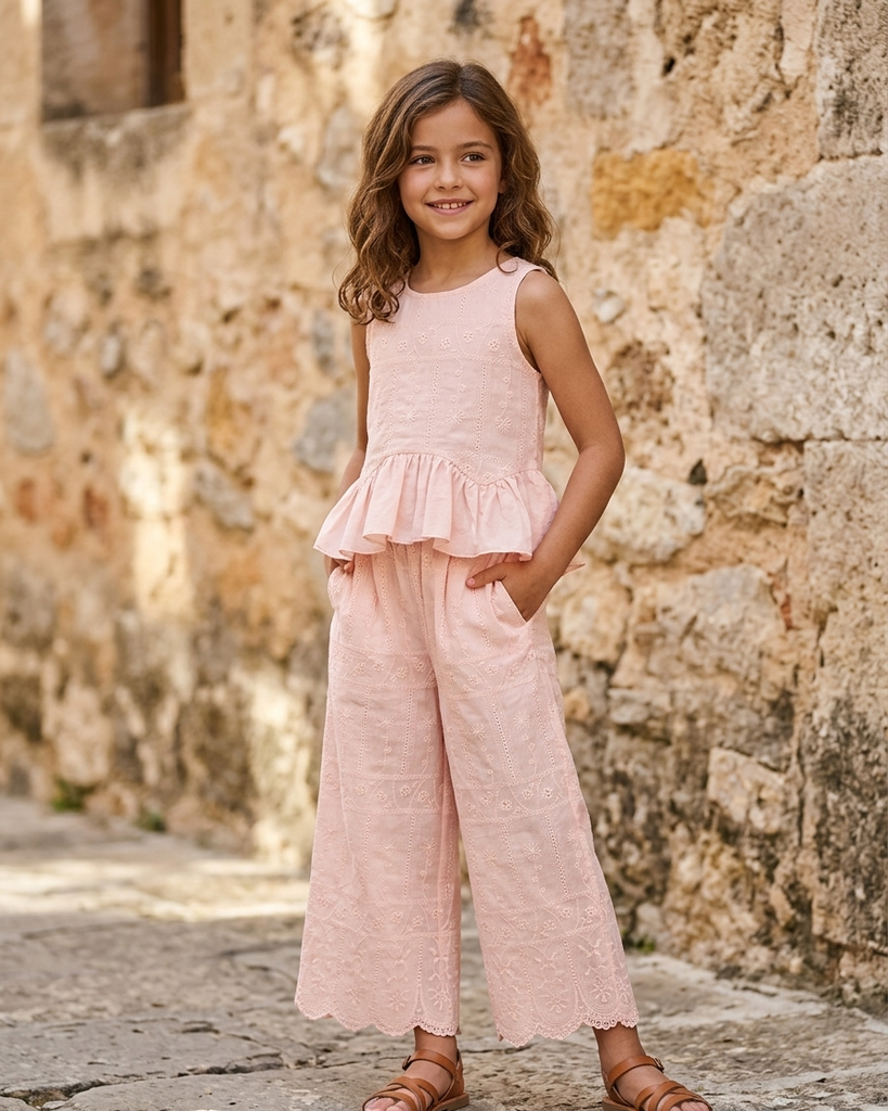 Conjunto Romántico de Dos Piezas – Rosa Pastel