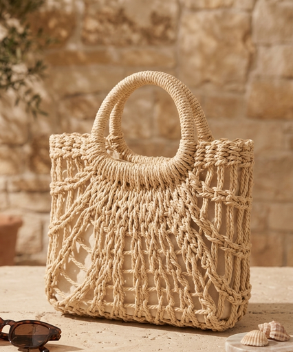 Bolso Tote de Macramé Artesanal